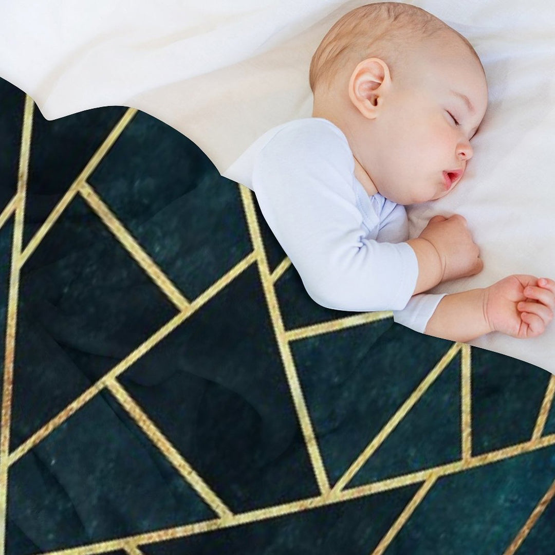 Deep Teal Geometric Machine-washable Throw Blanket