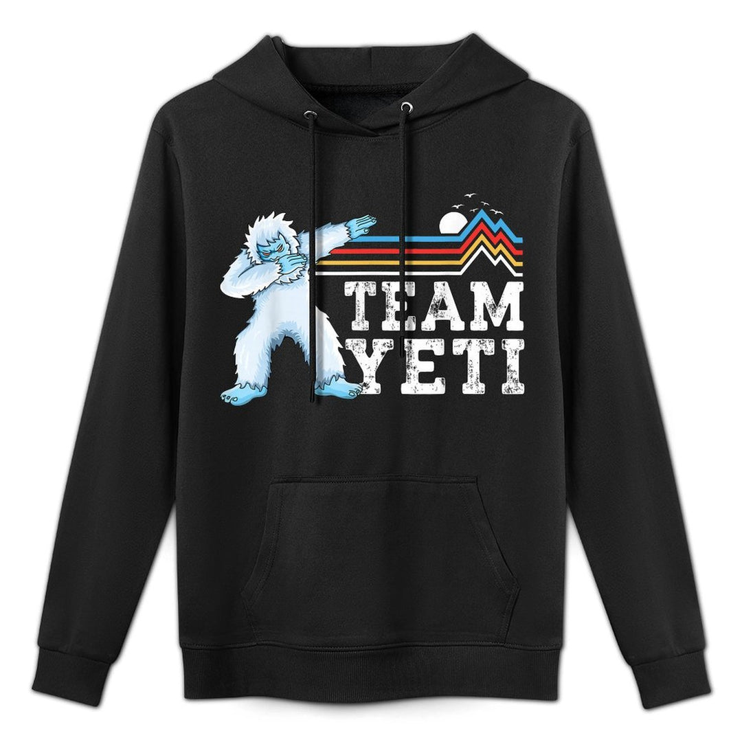 Dabbing Yeti Vintage Sunset Mountain Bigfoot Lover Team Yeti Layering Staple Hoodie