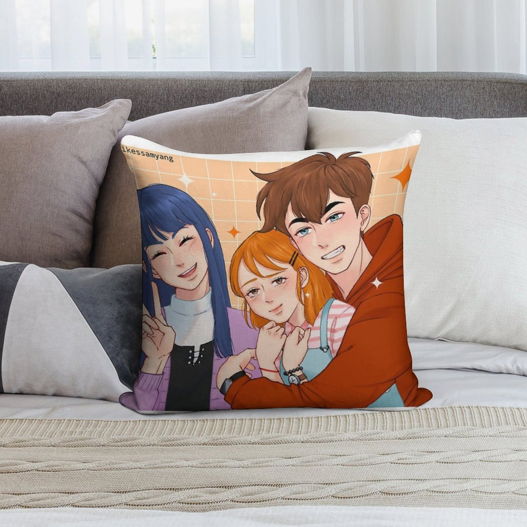The Trio Friend Soft Bedroom Essential Throw Pillow