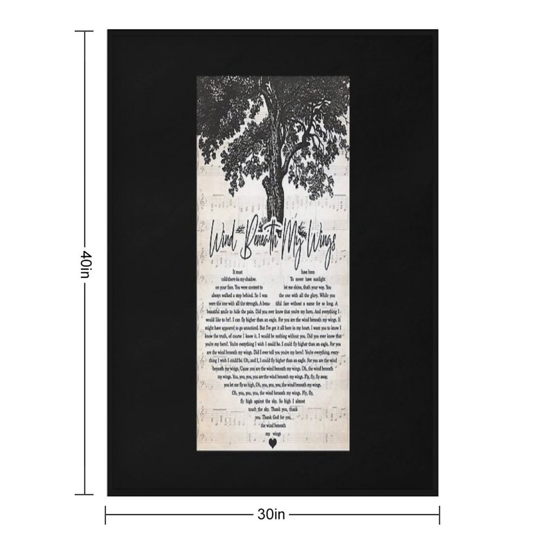 Bette Midler - Wind Beneath My Wings Lyrics Wall Art Gift Durable Throw Blanket