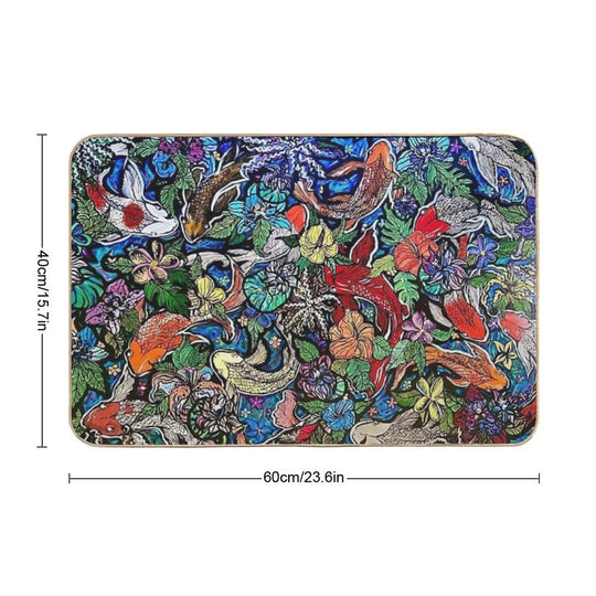 Koi Pond  Fade-Resistant Bath Mat