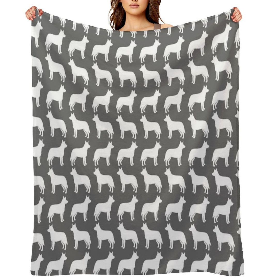 Australian Cattle Dog Silhouette(s) Durable Throw Blanket