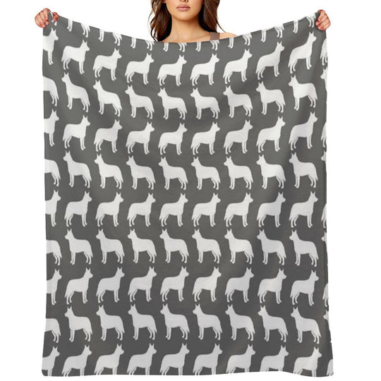 Australian Cattle Dog Silhouette(s) Durable Throw Blanket