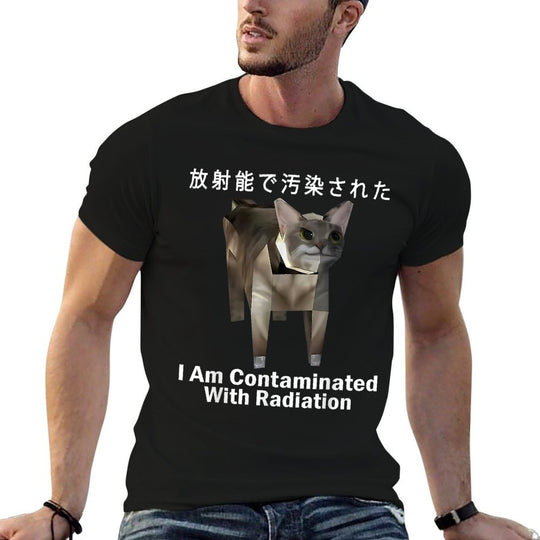 I Am Contaminated With Radiation Japanese Cat Meme for Men Women  Durable T-Shirt
