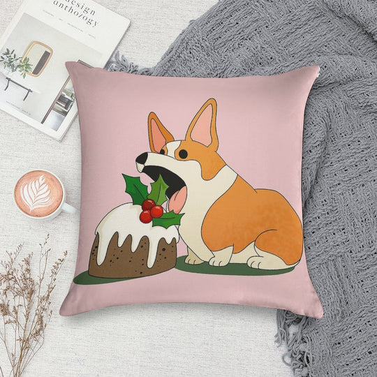 Christmas Corgi Soft High-Density Material Throw Pillow