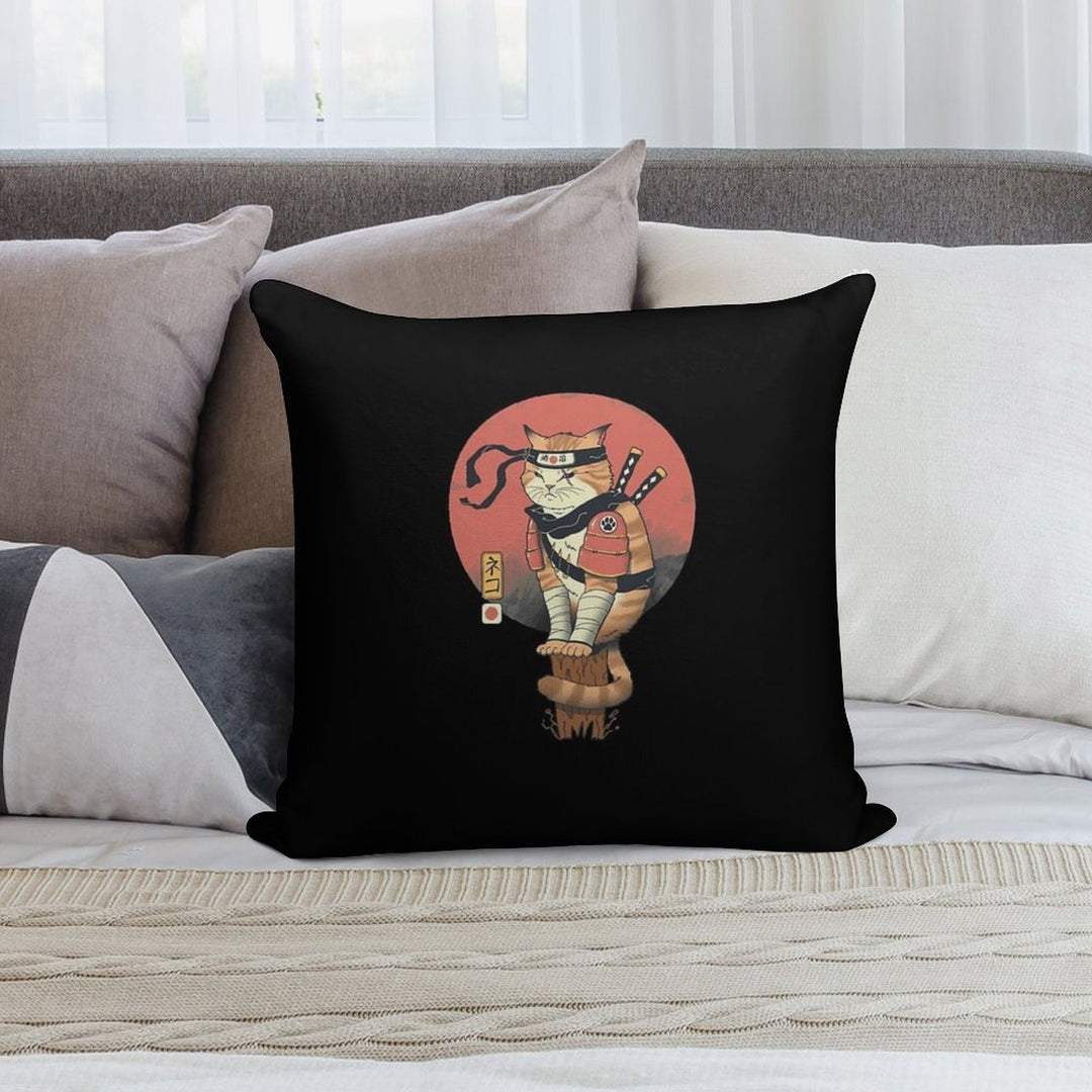 Shinobi Cat Soft Luxury Feel Throw Pillow