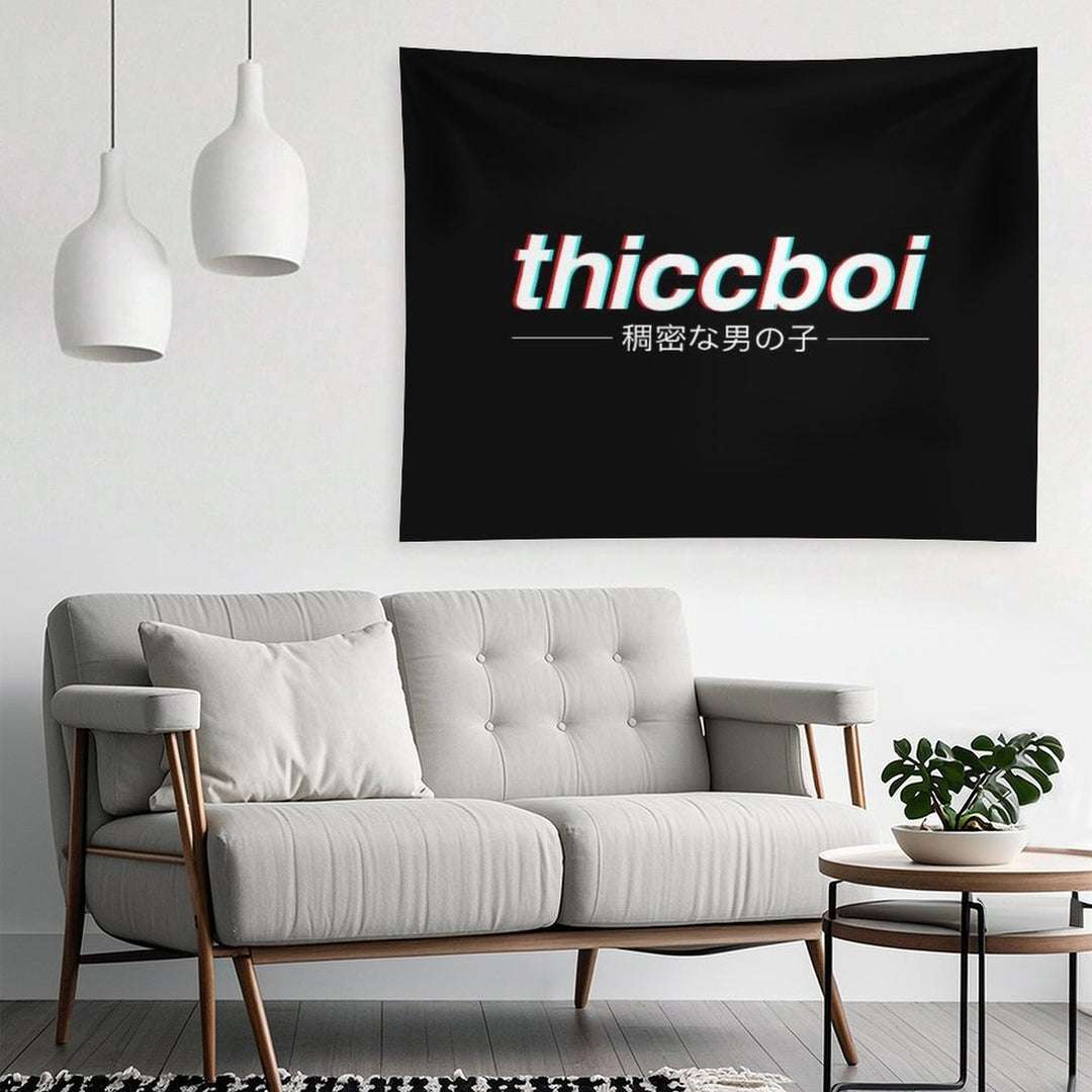 Aesthetic Japanese Thicc Boi Logo Tapestry