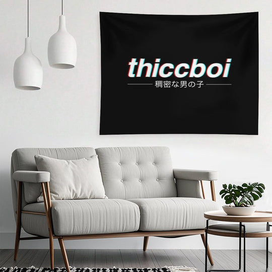 Aesthetic Japanese Thicc Boi Logo Tapestry