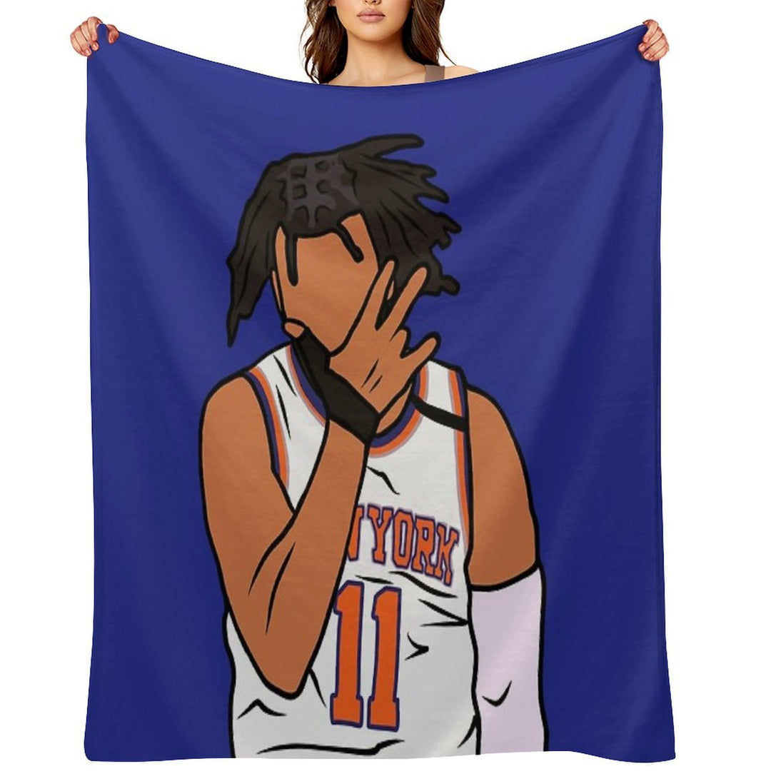 Jalen Brunson 3 Point Celebration Eco-conscious Throw Blanket