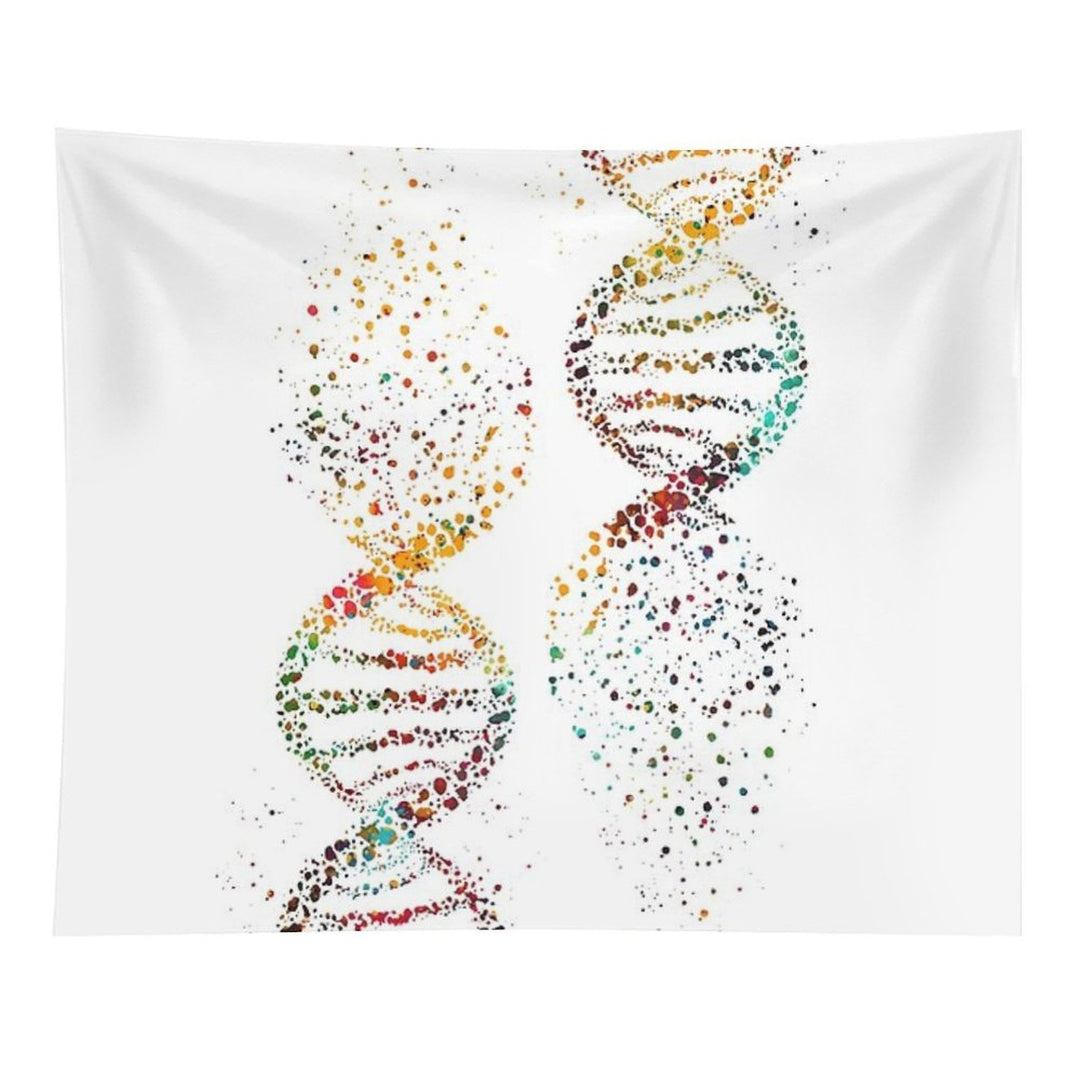 DNA, Watercolor Art,Dna Double Helix Genetic Tapestry