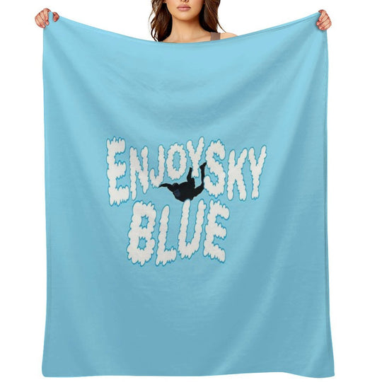 Enjoy Sky Blue Shrink-resistant Throw Blanket