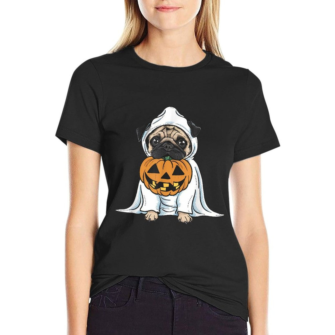 Pug Ghost Dog Halloween for Men Women Kids Comfortable T-Shirt