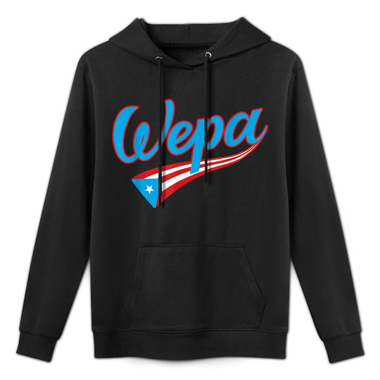Wepa Bandera Puerto Rico Hand Lettering Pilling-Resistant Hoodie