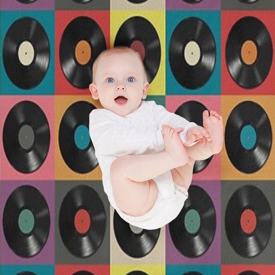 Discjockey Pattern  DJ Music Vinyl Turntables Velvety-soft Throw Blanket