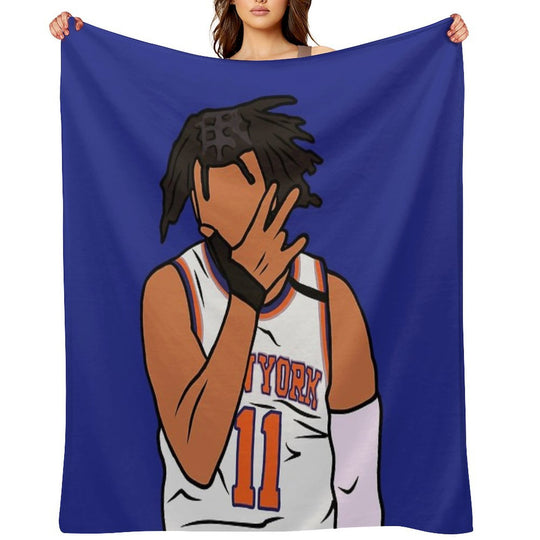 Jalen Brunson 3 Point Celebration Eco-conscious Throw Blanket