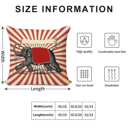 Circus Elephant Vintage Poster Pop Wall Street Art Soft Style Accent Throw Pillow