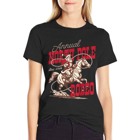 Vintage North Pole Rodeo Cowboy Santa Country Christmas  Versatile T-Shirt