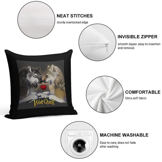 WolfQuest Soulmates Soft Durable Construction Throw Pillow