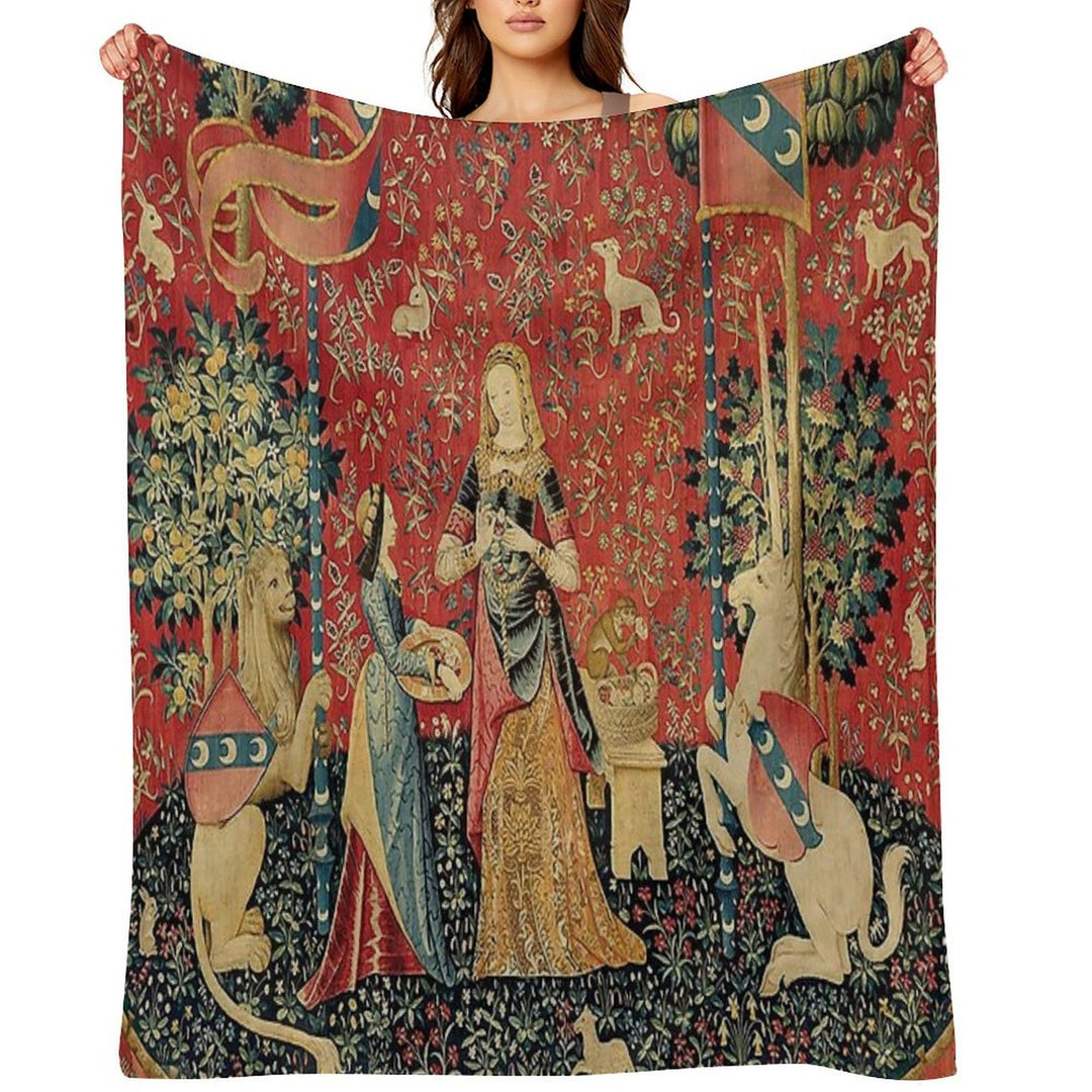 The Lady And The Unicorn À Mon Seul Désir Durable Throw Blanket