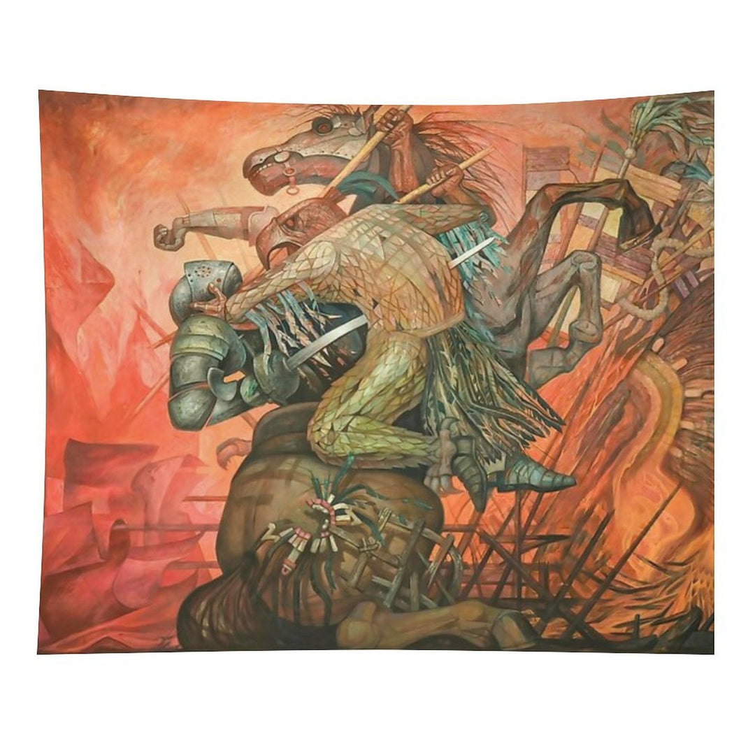 The Fusion of Two Cultures, by Jorge González Camarena Tapestry