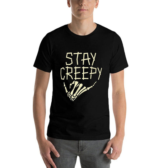Stay Creepy Skeleton Hand Funny Halloween Costume Men Women  Tagless Design T-Shirt
