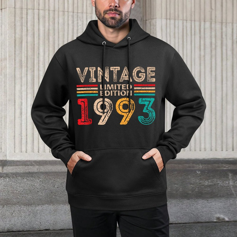 Vintage 1993 30 Year Old Gifts Limited Edition 30th Birthday Adjustable Hood Hoodie