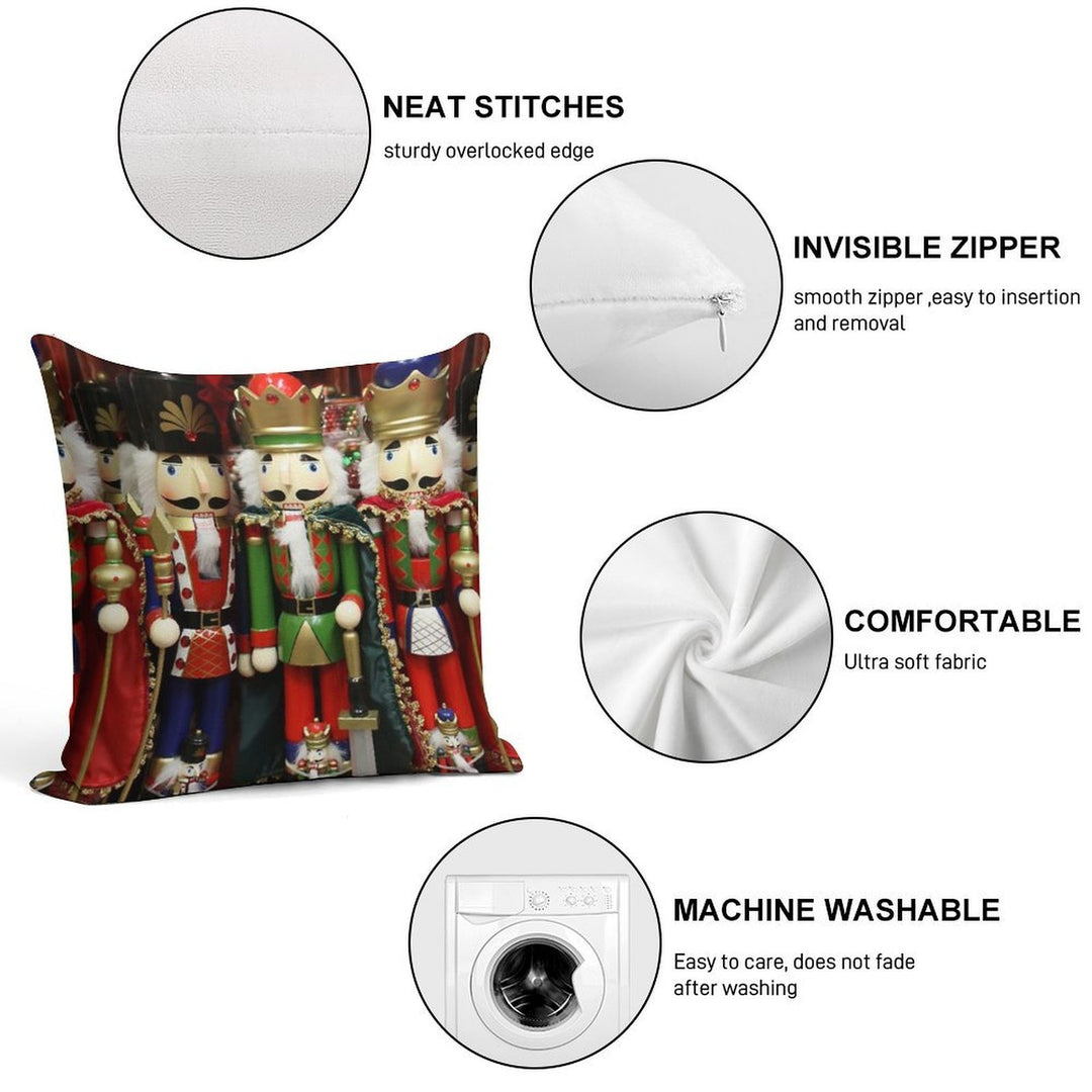 Nutcracker Soldiers Soft Fade-Resistant Throw Pillow