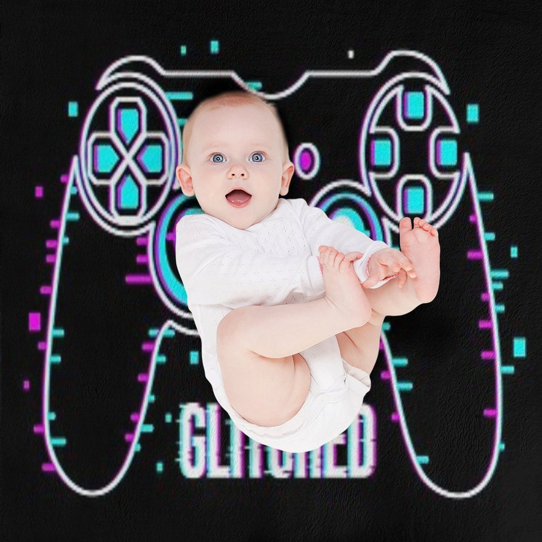 Video Game Controller - Glitched Plush Throw Blanket