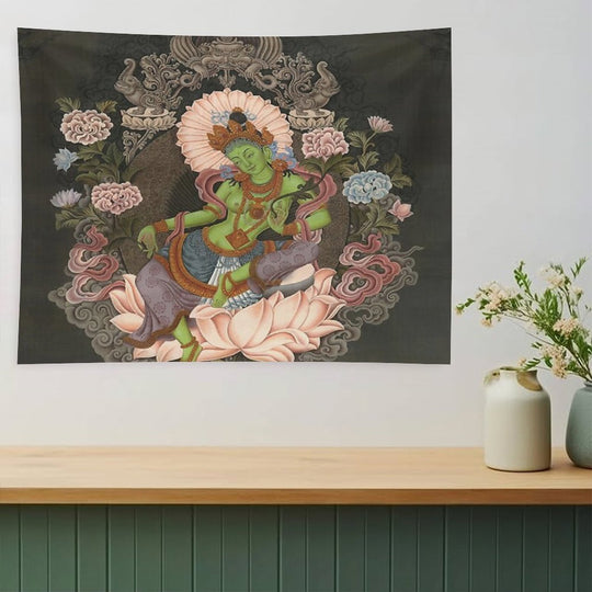 Green Tara Buddhist Thangka Jetsun Dolma Tapestry