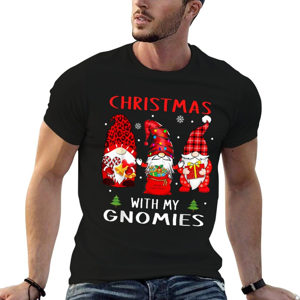 Gnomes Christmas Family Leopard Funny Plaid Men Women  Odor-resistant T-Shirt