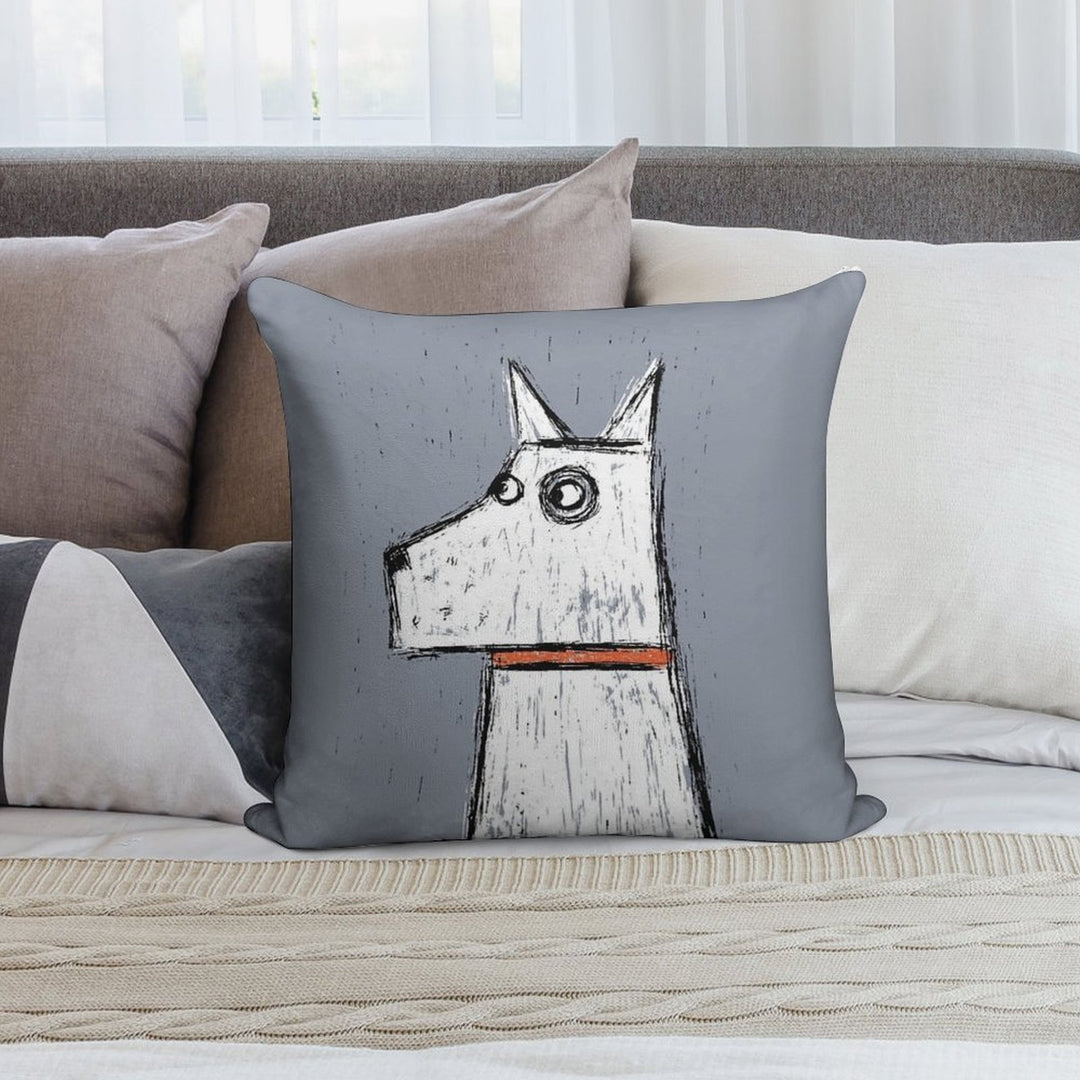 Arthur White Dog Soft Durable Construction Throw Pillow