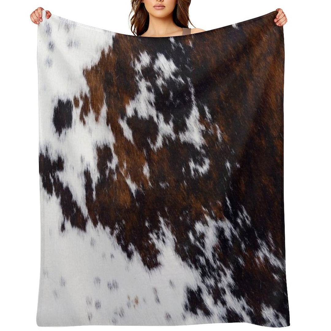 Wanderlust Cow Art Machine-washable Throw Blanket