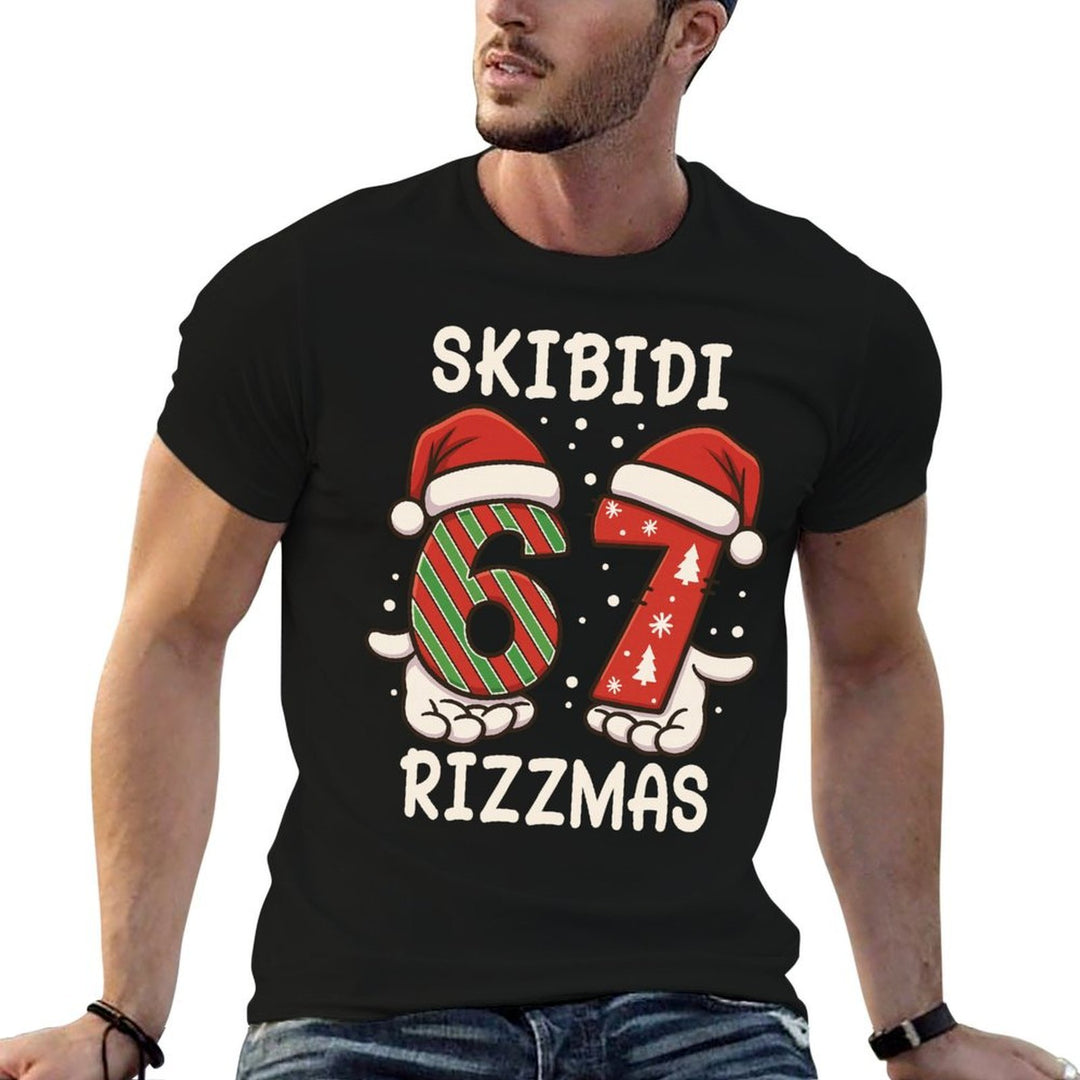 Rizz Christmas 67 Funny Xmas Skibidi Rizzmas Boys Girls  Fade-proof Color T-Shirt