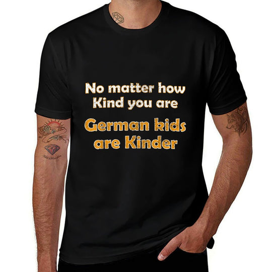 German Kids Are Kinder, German Pun, German Language  Heathered Texture T-Shirt