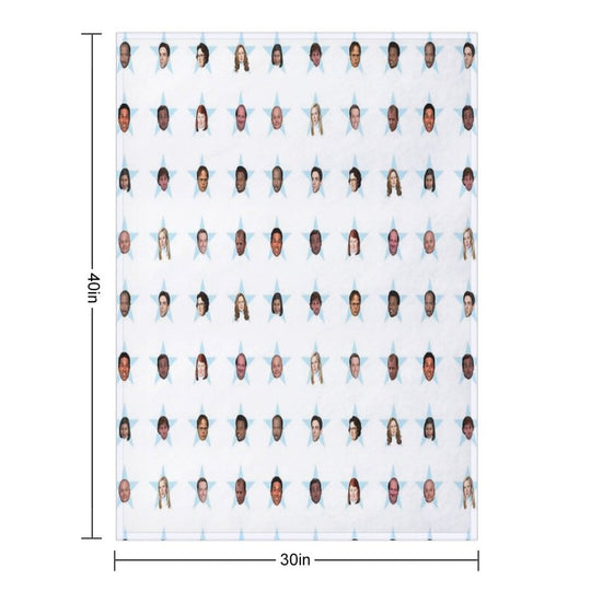 The Office Cast Star Stickers Travel-friendly Throw Blanket