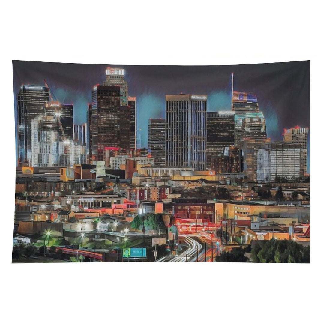 Los Angeles at Night Tapestry