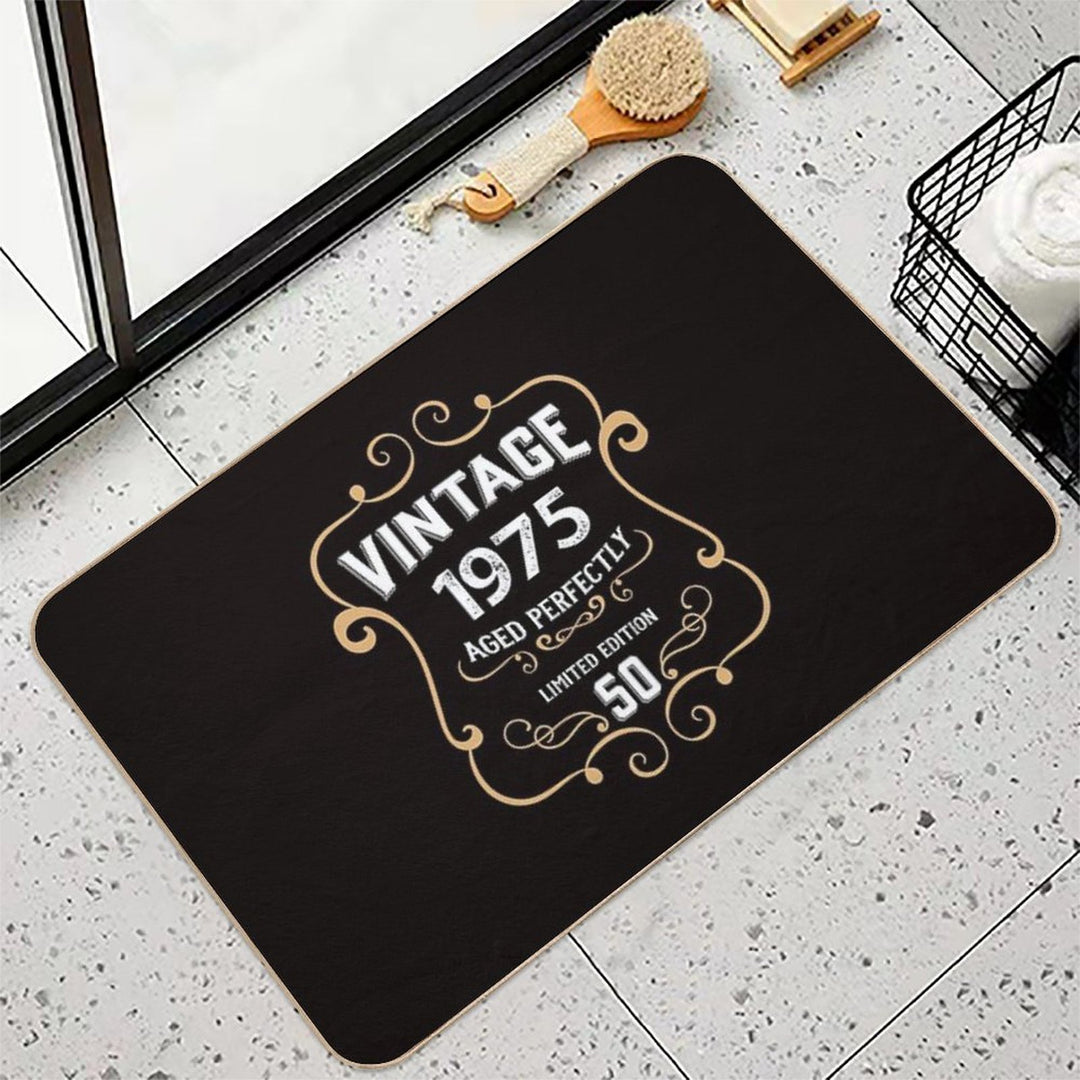 50Th Birthday Vintage 1975 Aged Perfectly Gift  Stain-Proof Bath Mat