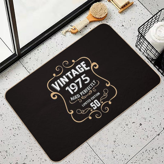 50Th Birthday Vintage 1975 Aged Perfectly Gift  Stain-Proof Bath Mat