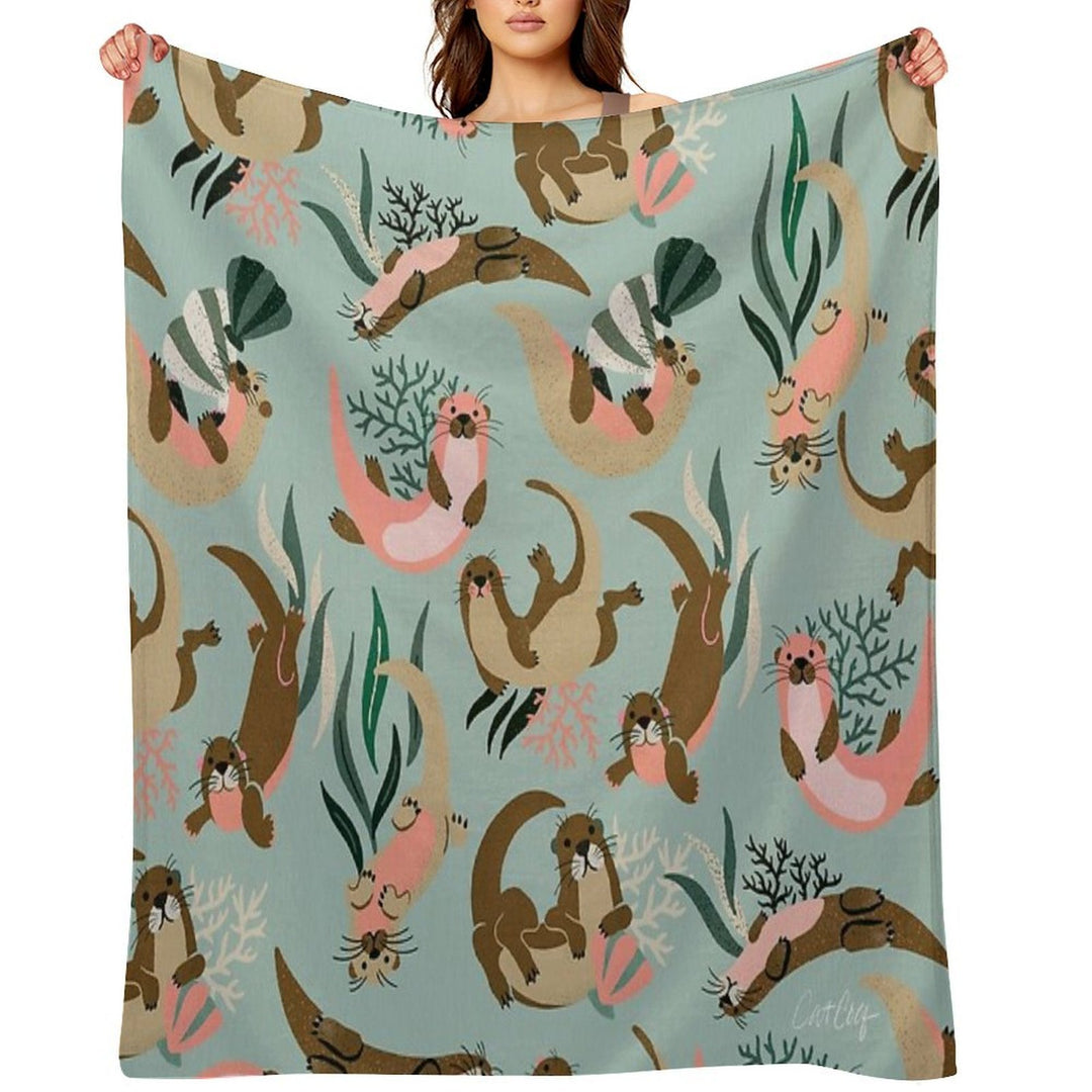 Otter Collection - Mint Palette Gift-ready Throw Blanket