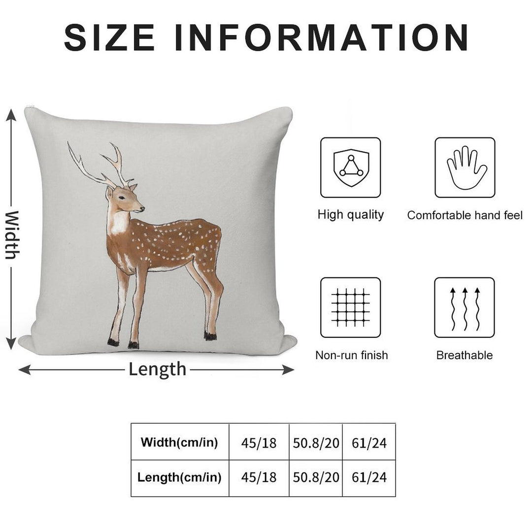 Nursery Art - Deer That Turns Wishes Soft Durable Construction Throw Pillow