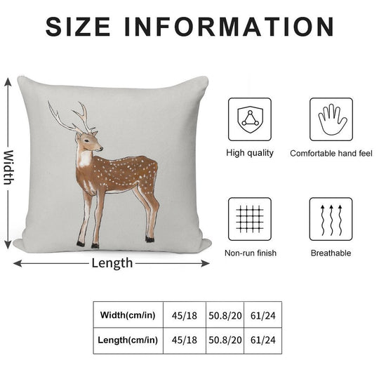 Nursery Art - Deer That Turns Wishes Soft Durable Construction Throw Pillow