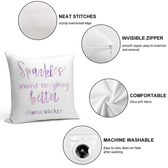 Sparkles Make Everything Better Soft Ultra-Soft Texture Throw Pillow