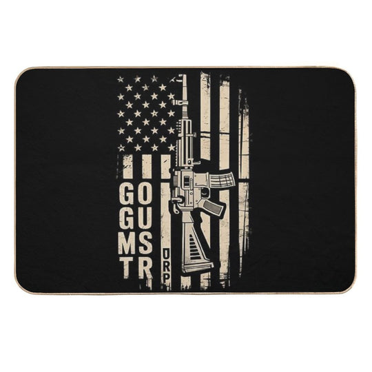 God Guns And Trump 2nd Amendment Flag  Fade-Resistant Bath Mat