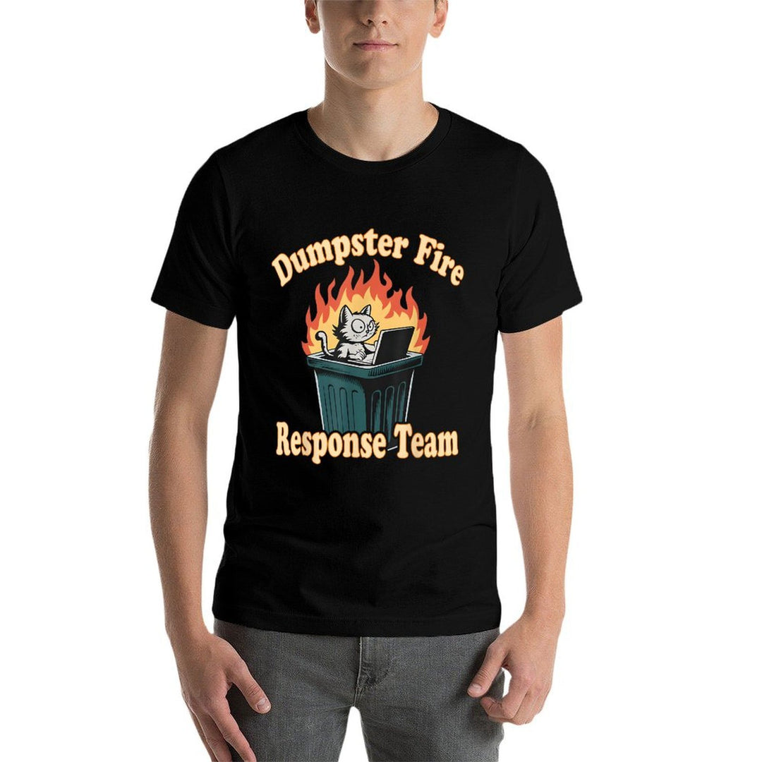 Dumpster Fire Response Team Funny Meme  Moisture-wicking T-Shirt