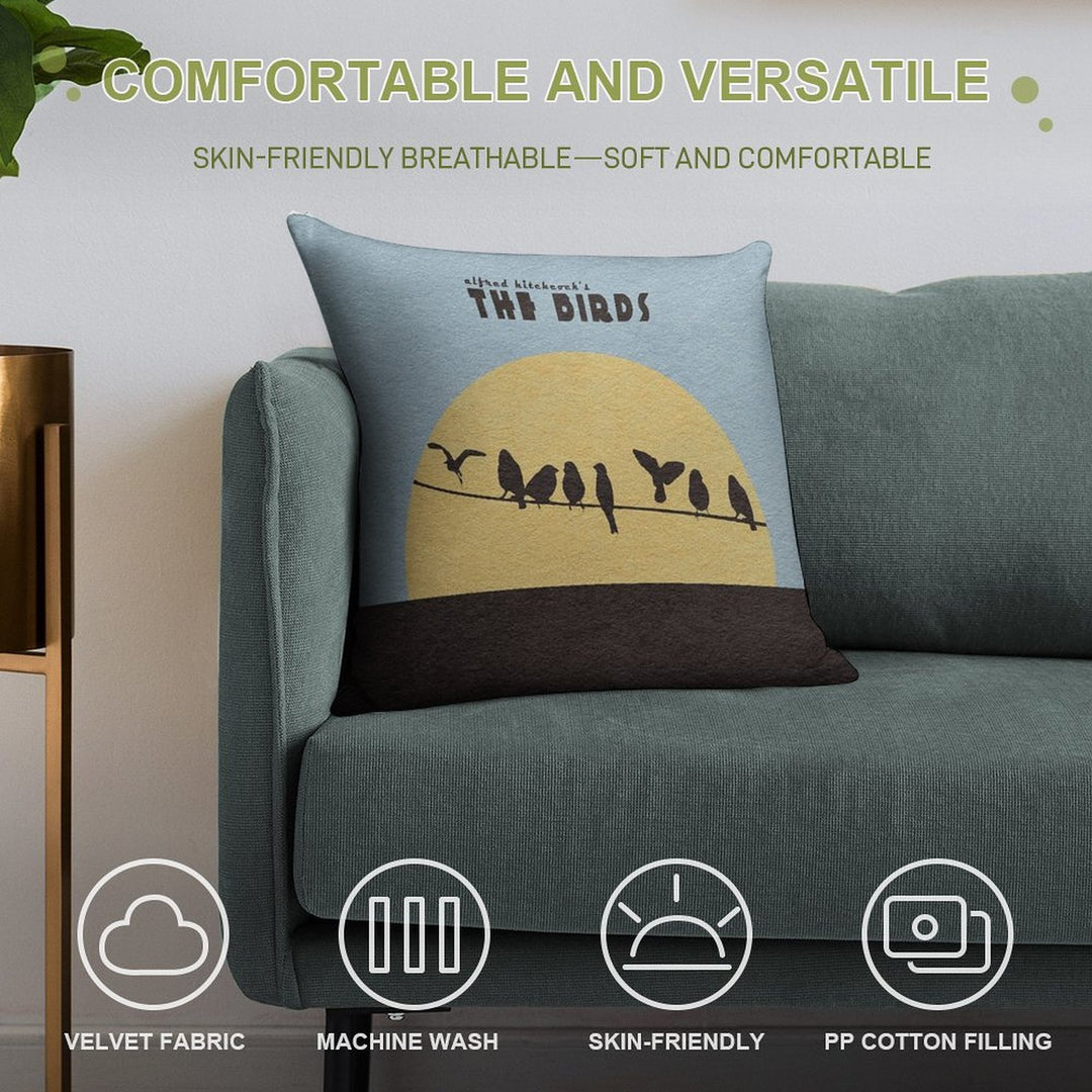 The Birds Soft Decorative Cover Throw Pillow