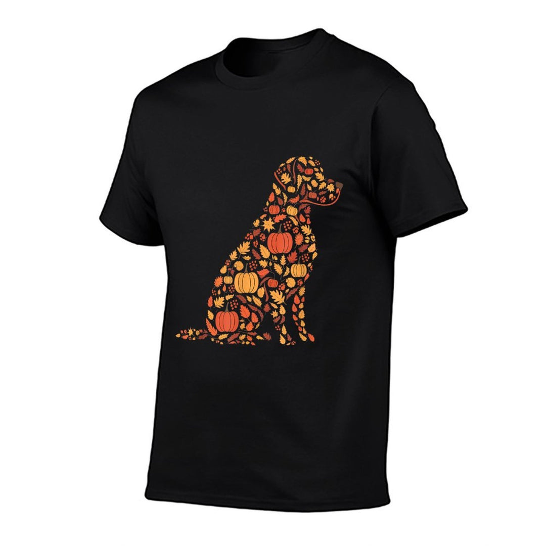 Labrador Retriever Fall Dog Autumn Leaves Thanksgiving  Odor-resistant T-Shirt