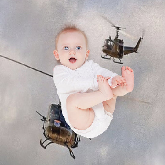 Bell UH-1 Iroquois Helicopters - (A Pair of Hueys) Gift-ready Throw Blanket