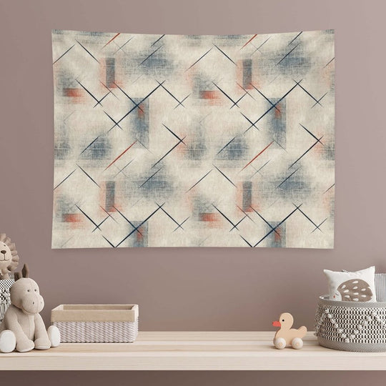 Retro Abstract Geometric Pattern – Mid Century Modern Art Tapestry