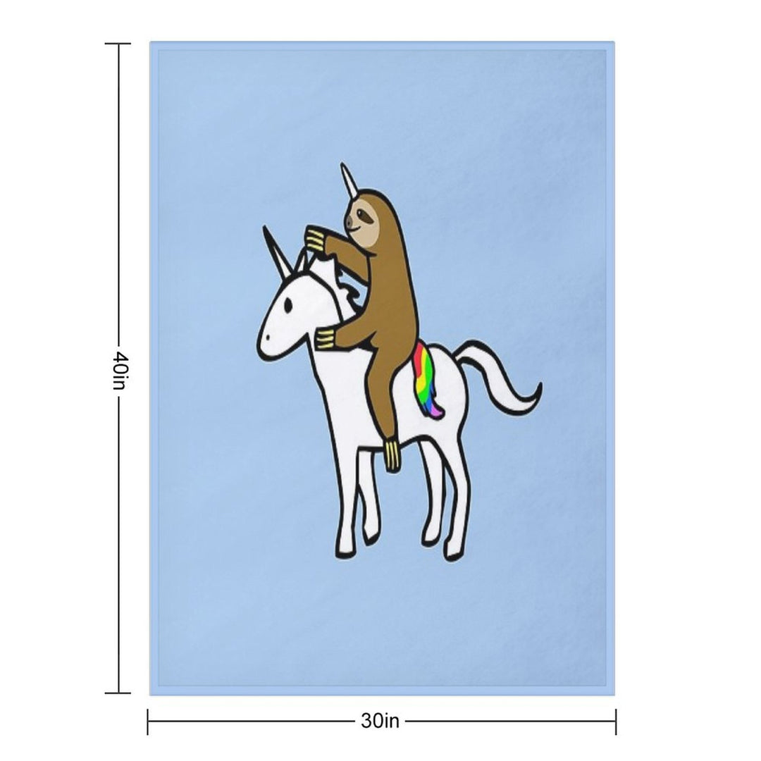 Slothicorn Riding Unicorn Versatility Throw Blanket