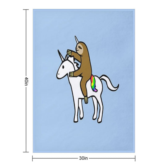 Slothicorn Riding Unicorn Versatility Throw Blanket